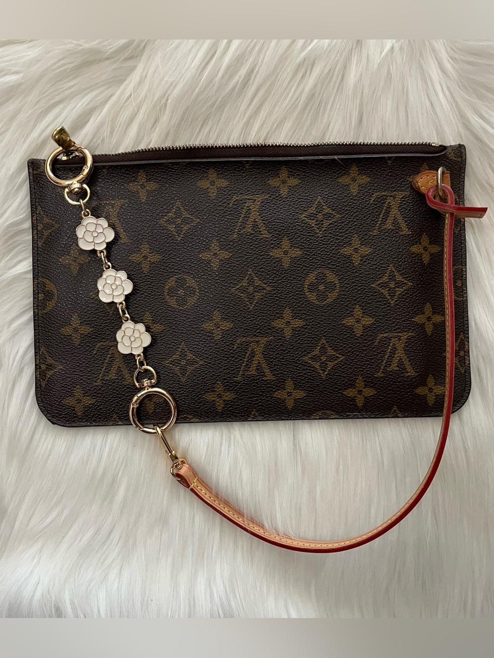 LOUIS VUITTON Monogram Brown Pouchette Hobo Mini Bag Pouch Baguette - Picture 1 of 13